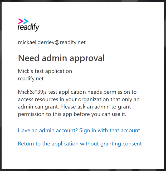 AAD application requires admin approval after enabling the "user assignment required" option