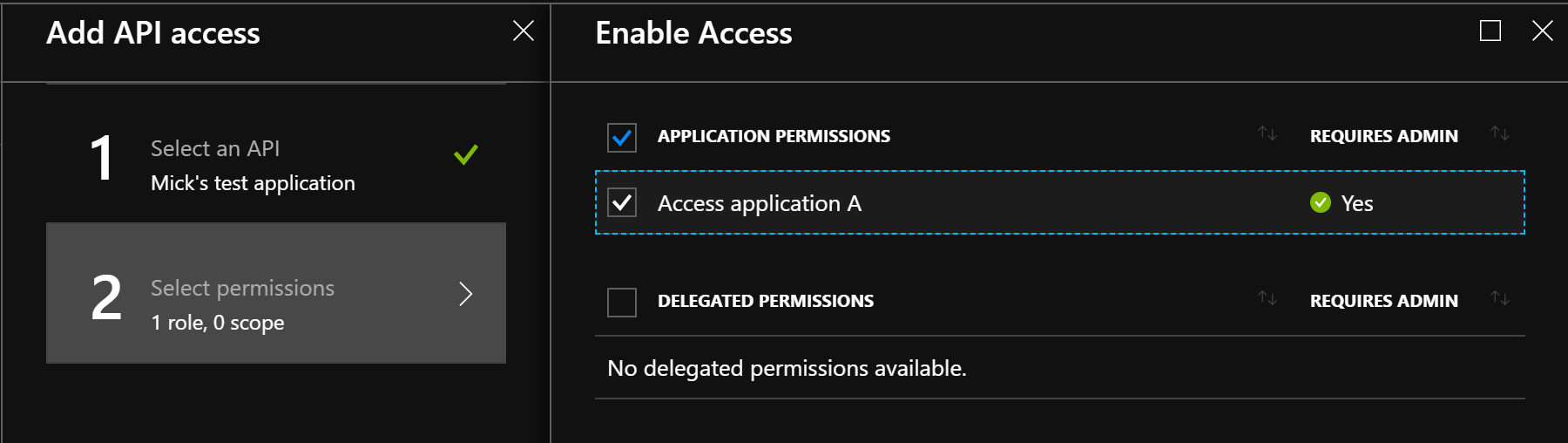 Request the permission to access the target application